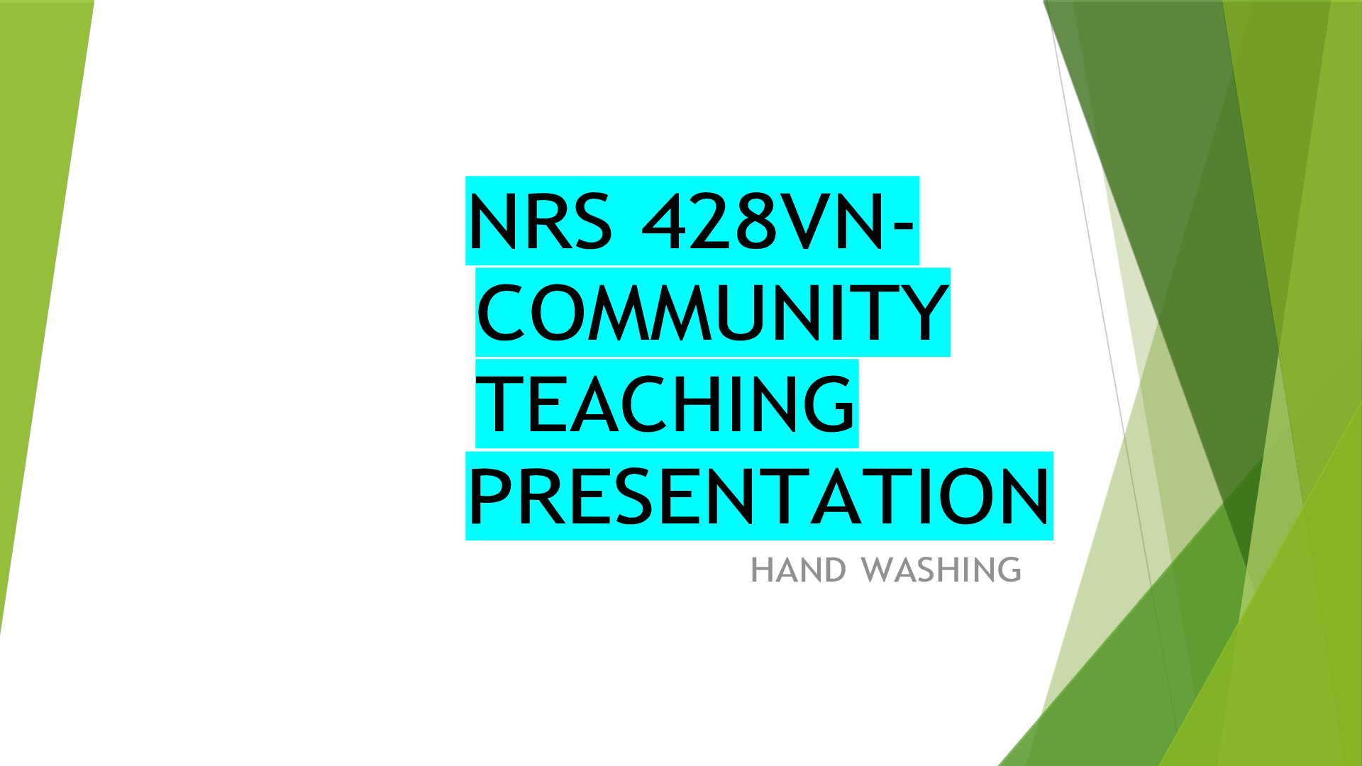 Preview of NRS 428VN-COMMUNITY TEACHING PRESENTATION HAND WASHING